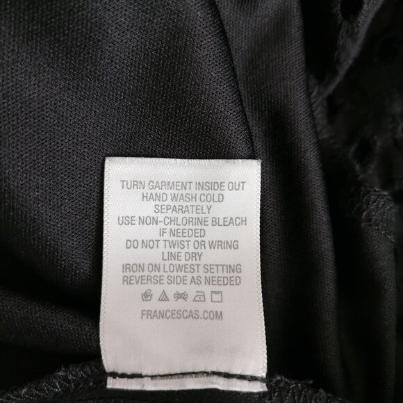 Mi Ami Women's Black V-Neck Flutter Sleeve Eyelet A Line Dress Size Large - Picture 7 of 7